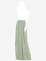 Front View Thumbnail - Vintage Primrose Sage Chiffon Maxi Skirt