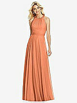 Front View Thumbnail - Sweet Melon Cross Strap Open-Back Halter Maxi Dress