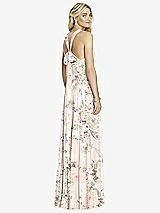 Rear View Thumbnail - Blush Garden Cross Strap Open-Back Halter Maxi Dress