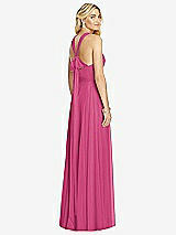 Rear View Thumbnail - Tea Rose Cross Strap Open-Back Halter Maxi Dress