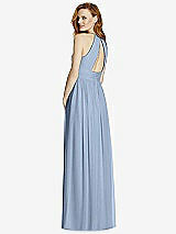 Rear View Thumbnail - Cloudy Cutout Open-Back Shirred Halter Maxi Dress