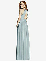 Rear View Thumbnail - Morning Sky Cutout Open-Back Shirred Halter Maxi Dress