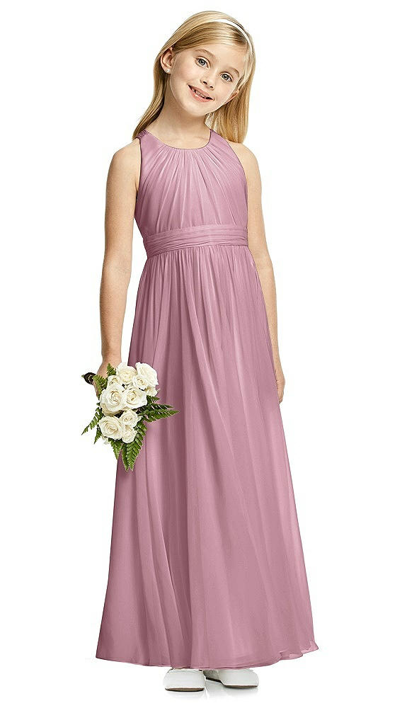 Front View - Dusty Pink Flower Girl Dress FL4054