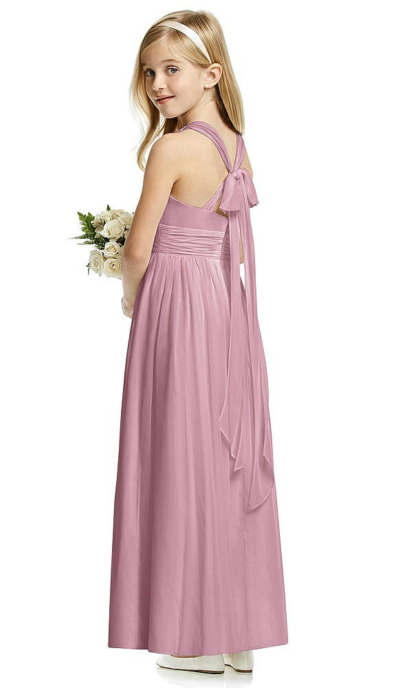 Back View - Dusty Pink Flower Girl Dress FL4054