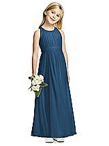 Front View Thumbnail - Dusk Blue Flower Girl Dress FL4054