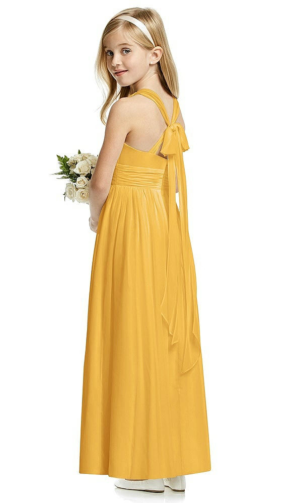 Back View - NYC Yellow Flower Girl Dress FL4054