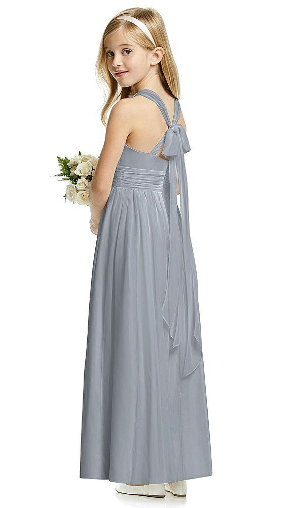 Back View - Platinum Flower Girl Dress FL4054