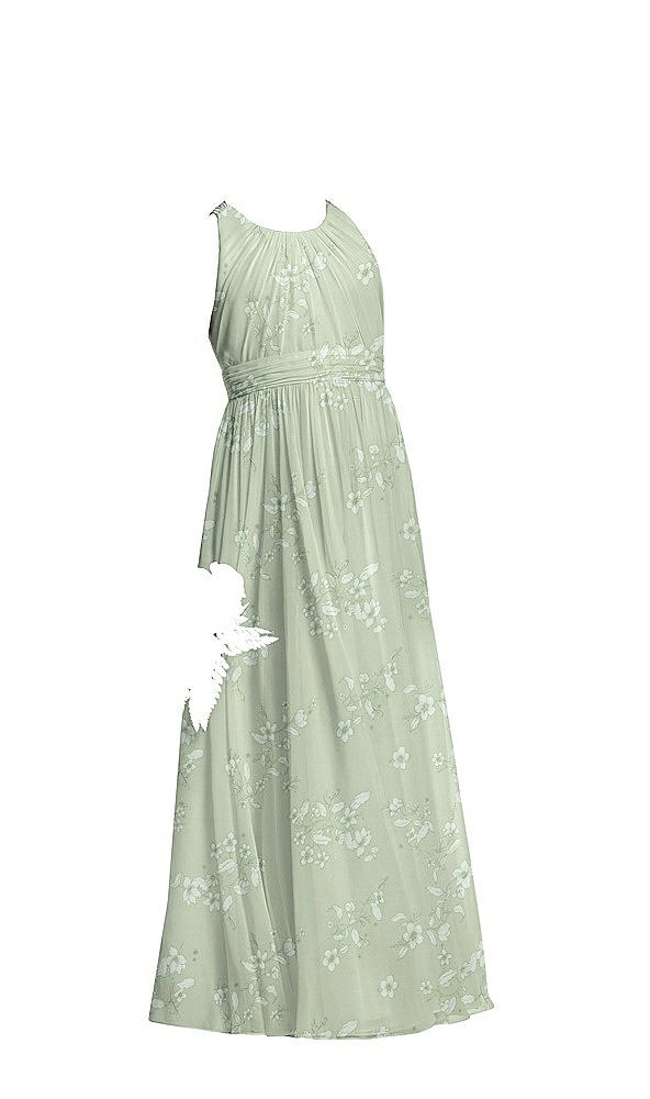 Front View - Vintage Primrose Sage Flower Girl Dress FL4054