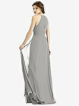 Rear View Thumbnail - Chelsea Gray Keyhole Halter Chiffon Maxi Dress