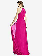 Rear View Thumbnail - Think Pink Keyhole Halter Chiffon Maxi Dress