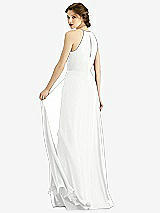 Rear View Thumbnail - White Keyhole Halter Chiffon Maxi Dress