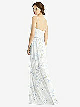 Rear View Thumbnail - Bleu Garden V-Neck Blouson Bodice Chiffon Maxi Dress