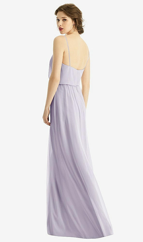 Back View - Moondance V-Neck Blouson Bodice Chiffon Maxi Dress