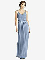 Front View Thumbnail - Cloudy V-Neck Blouson Bodice Chiffon Maxi Dress