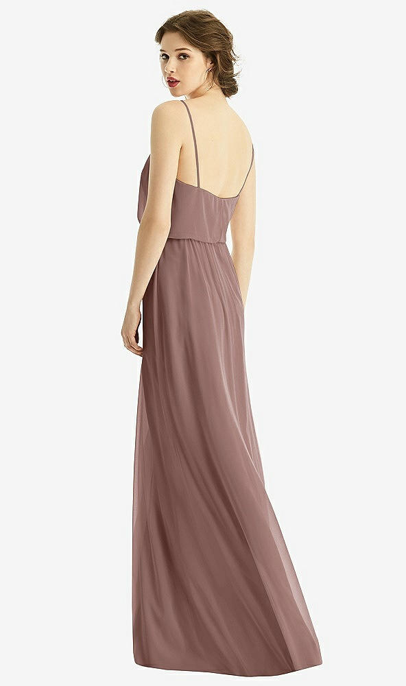 Back View - Sienna V-Neck Blouson Bodice Chiffon Maxi Dress