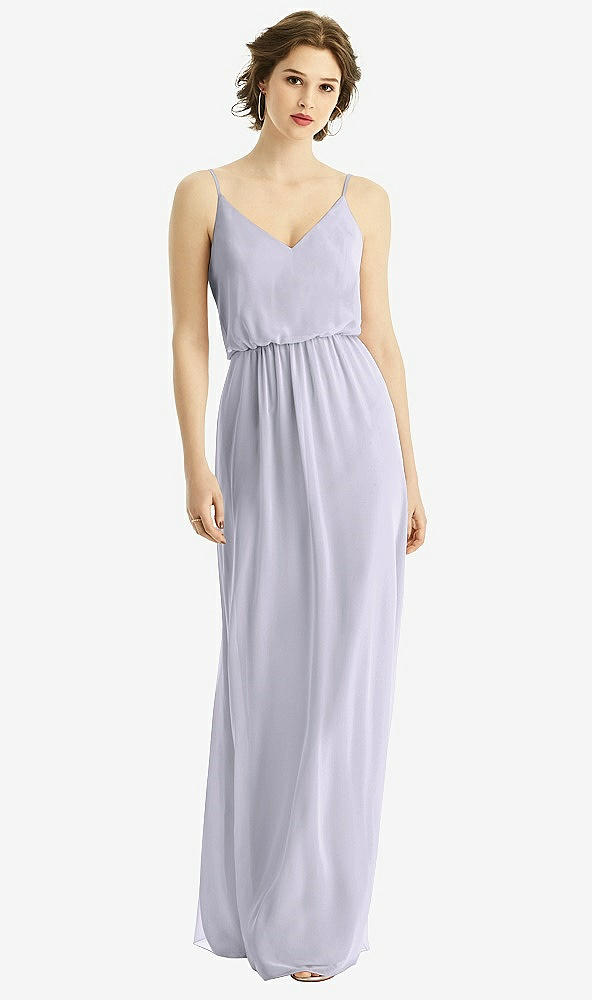 Front View - Silver Dove V-Neck Blouson Bodice Chiffon Maxi Dress