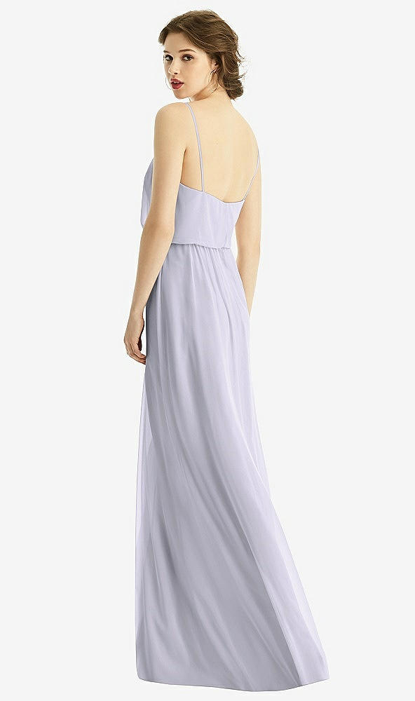 Back View - Silver Dove V-Neck Blouson Bodice Chiffon Maxi Dress