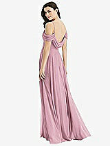 Front View Thumbnail - Dusty Pink Off-the-Shoulder Open Cowl-Back Maxi Dress