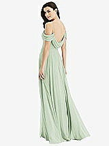 Front View Thumbnail - Celadon Off-the-Shoulder Open Cowl-Back Maxi Dress