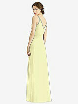 Rear View Thumbnail - Butter Yellow Draped Wrap Chiffon Maxi Dress with Sash