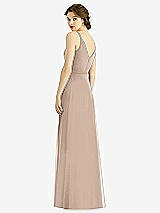 Rear View Thumbnail - Topaz Draped Wrap Chiffon Maxi Dress with Sash