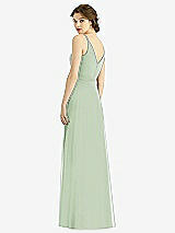 Rear View Thumbnail - Celadon Draped Wrap Chiffon Maxi Dress with Sash