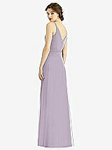 Rear View Thumbnail - Lilac Haze Draped Wrap Chiffon Maxi Dress with Sash