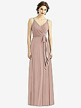 Front View Thumbnail - Neu Nude Draped Wrap Chiffon Maxi Dress with Sash