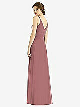 Rear View Thumbnail - Rosewood Draped Wrap Chiffon Maxi Dress with Sash