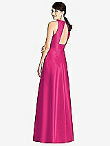 Rear View Thumbnail - Think Pink Sleeveless Open-Back Pleated Skirt Dress with Pockets