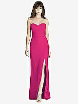 Front View Thumbnail - Think Pink Strapless Crepe Trumpet Gown with Front Slit