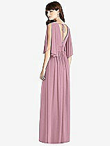 Rear View Thumbnail - Dusty Pink Split Sleeve Backless Chiffon Maxi Dress