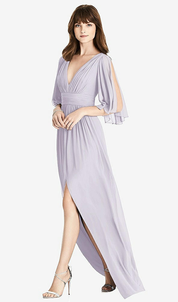 Front View - Moondance Split Sleeve Backless Chiffon Maxi Dress