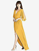 Front View Thumbnail - NYC Yellow Split Sleeve Backless Chiffon Maxi Dress