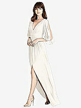 Front View Thumbnail - Ivory Split Sleeve Backless Chiffon Maxi Dress