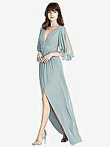 Front View Thumbnail - Morning Sky Split Sleeve Backless Chiffon Maxi Dress