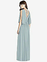 Rear View Thumbnail - Morning Sky Split Sleeve Backless Chiffon Maxi Dress