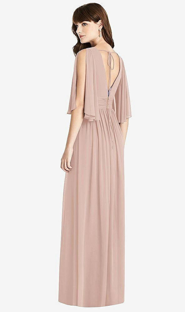 Back View - Toasted Sugar Split Sleeve Backless Chiffon Maxi Dress