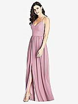 Front View Thumbnail - Dusty Pink Criss Cross Strap Backless Maxi Dress