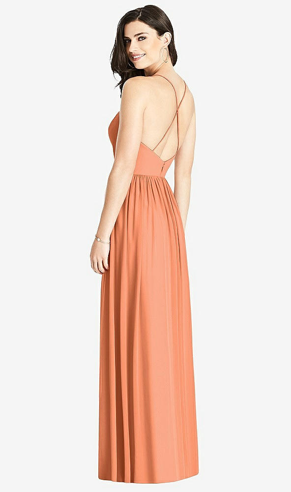 Back View - Sweet Melon Criss Cross Strap Backless Maxi Dress