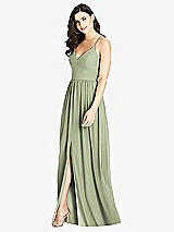 Front View Thumbnail - Sage Criss Cross Strap Backless Maxi Dress