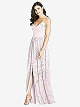 Front View Thumbnail - Watercolor Print Criss Cross Strap Backless Maxi Dress