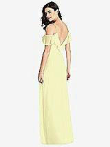 Rear View Thumbnail - Butter Yellow Ruffled Cold-Shoulder Chiffon Maxi Dress