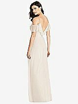 Rear View Thumbnail - Oat Ruffled Cold-Shoulder Chiffon Maxi Dress