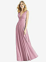 Front View Thumbnail - Dusty Pink & Light Nude Bella Bridesmaids Dress BB109