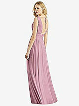 Rear View Thumbnail - Dusty Pink & Light Nude Bella Bridesmaids Dress BB109