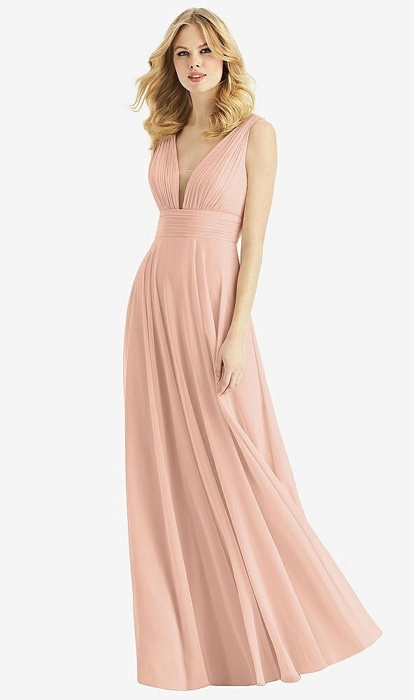 Front View - Pale Peach & Light Nude Bella Bridesmaids Dress BB109