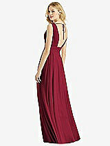 Rear View Thumbnail - Burgundy & Light Nude Bella Bridesmaids Dress BB109