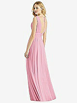 Rear View Thumbnail - Peony Pink & Light Nude Bella Bridesmaids Dress BB109