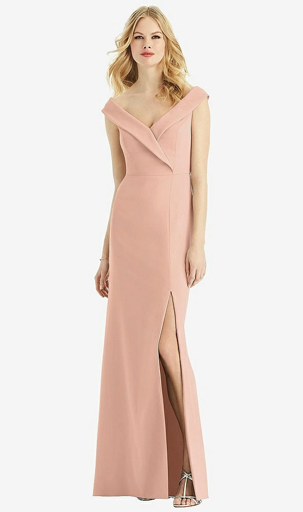 Front View - Pale Peach Bella Bridesmaids Dress BB112